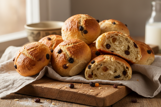 Recept: krentenbollen met maismeel