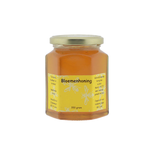 Bloemenhoning 350g, vooraanzicht pot