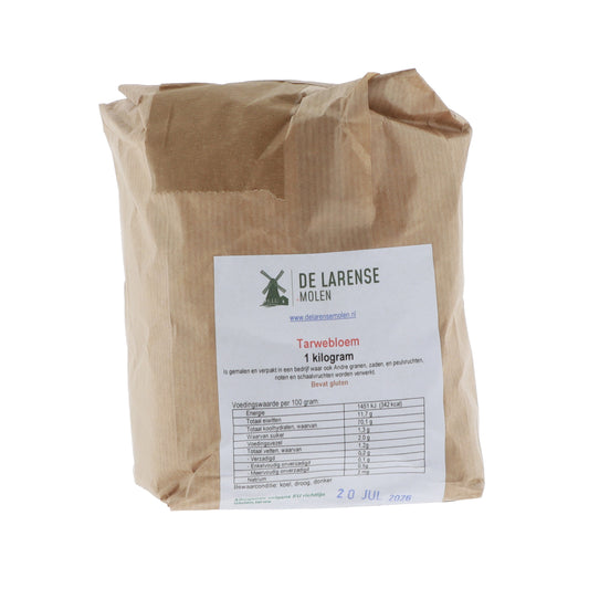 De Larense Molen Tarwebloem 1kg, vooraanzicht verpakking