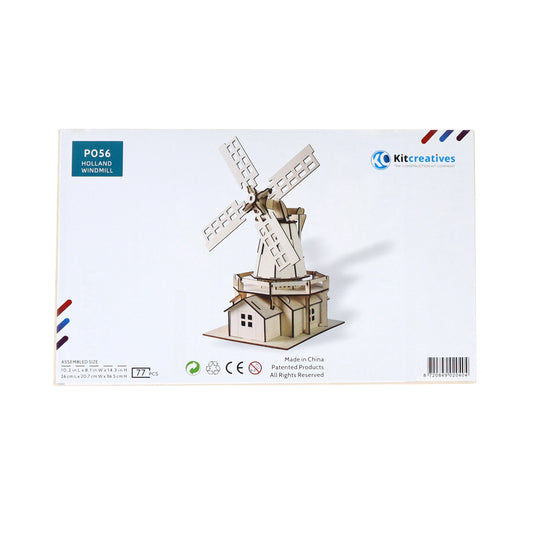 Kitcreatives set Hollandse Molen, vooraanzicht verpakking puzzel